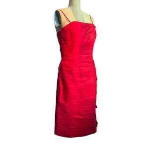 NWT YPSY Paris Red silk removable strap midi dress with built in corset size 10